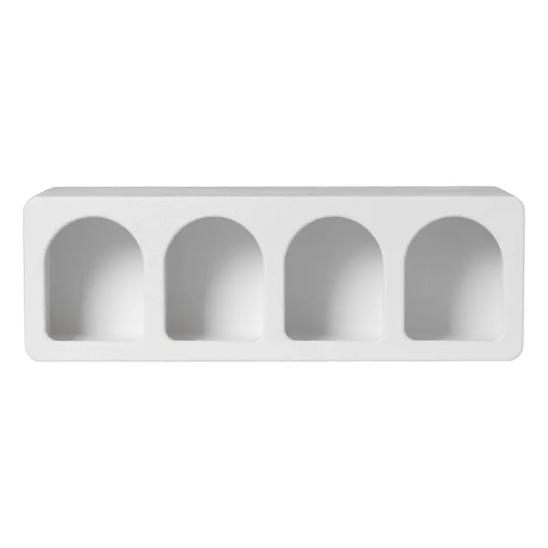 Xenos Vakkenkasten|Wandkasten-4 vakkenkast Zaha organic - MDF - wit - 20x60x15 cm
