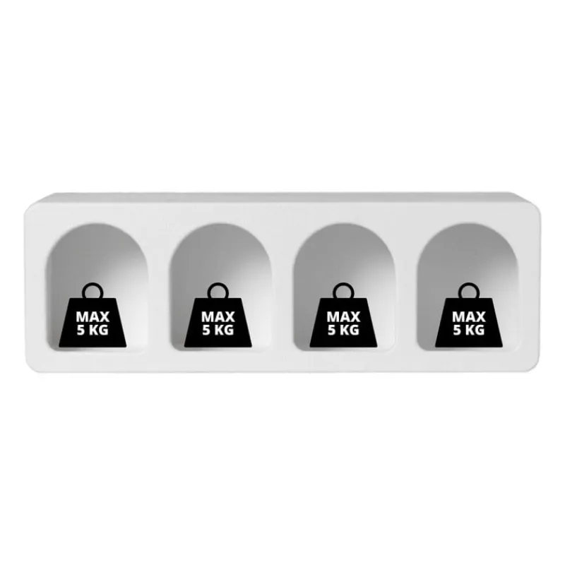 Xenos Vakkenkasten|Wandkasten-4 vakkenkast Zaha organic - MDF - wit - 20x60x15 cm