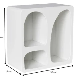 Xenos Vakkenkasten|Wandkasten-3 vakkenkast Zaha organic - MDF - wit - 30x30x15 cm