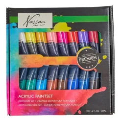 Xenos Verf-Acrylverf - 18 kleuren - 25x25x3 cm