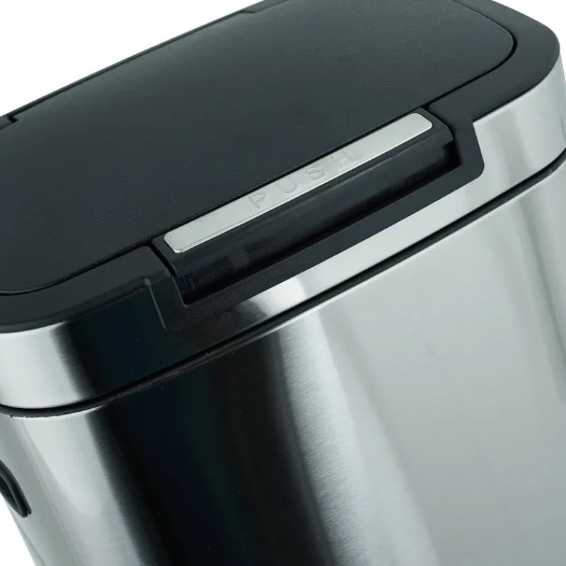 Xenos Prullenbakken-Afvalemmer push - zilver - 38 liter