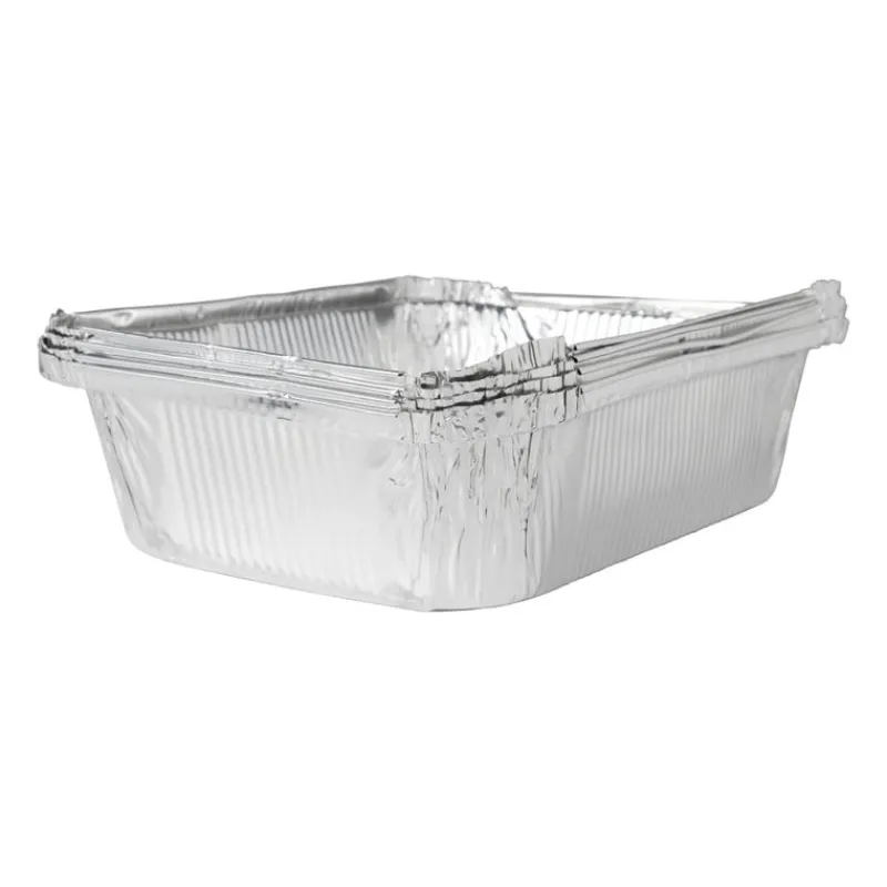 Xenos Barbecue-Aluminium tray - set van 4 - 6x26x19 cm