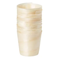 Xenos Wegwerpservies-Amuse bekertjes - hout - 20 stuks