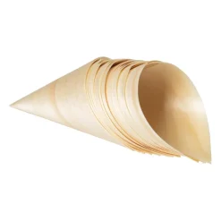 Xenos Wegwerpservies-Amuse puntzakjes - hout - 20 stuks