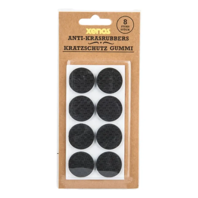 Xenos Viltjes-Anti-krasrubbers -zwart - set van 8