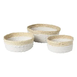 Xenos Badkamer Accessoires|Kerstcadeaus-Badkamer mandjes jute - set van 3