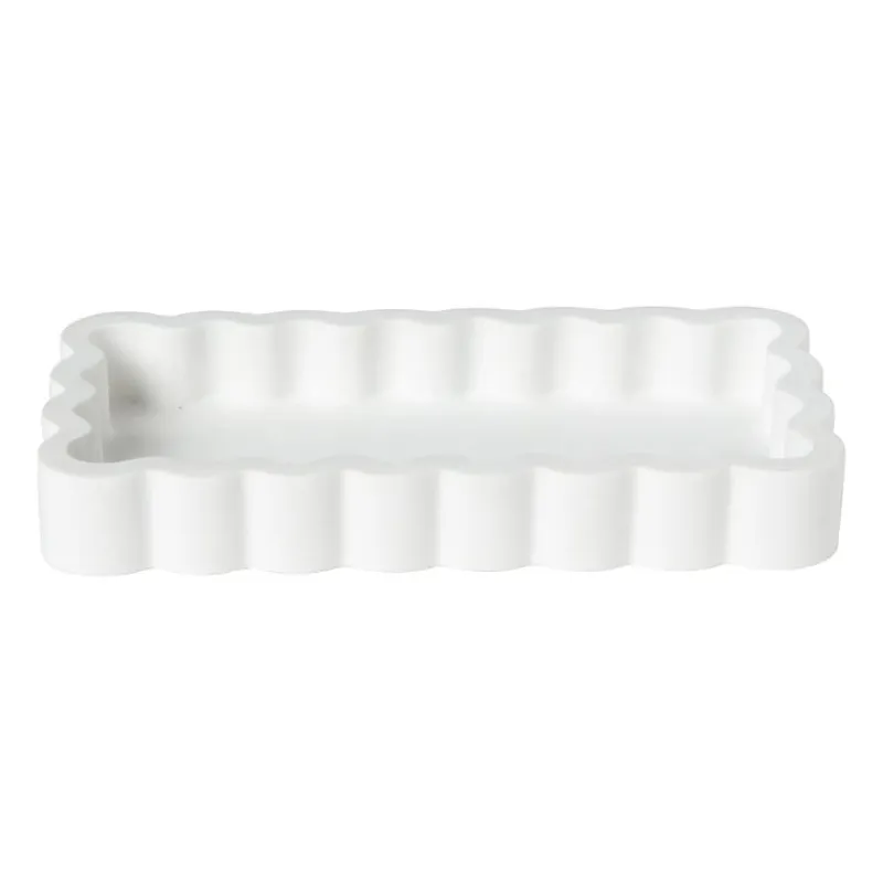 Xenos Badkamer Accessoires-Badkamer plateau golf - wit - 3x18x10 cm
