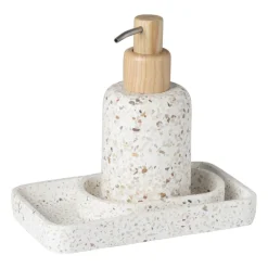 Xenos Badkamer Accessoires-Badkamer plateau Terrazzo - wit - 2.5x19x11 cm
