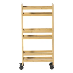 Xenos Badkamer Accessoires|Keukentrolleys-Badkamer trolley - bamboe - 74.5x36x15 cm