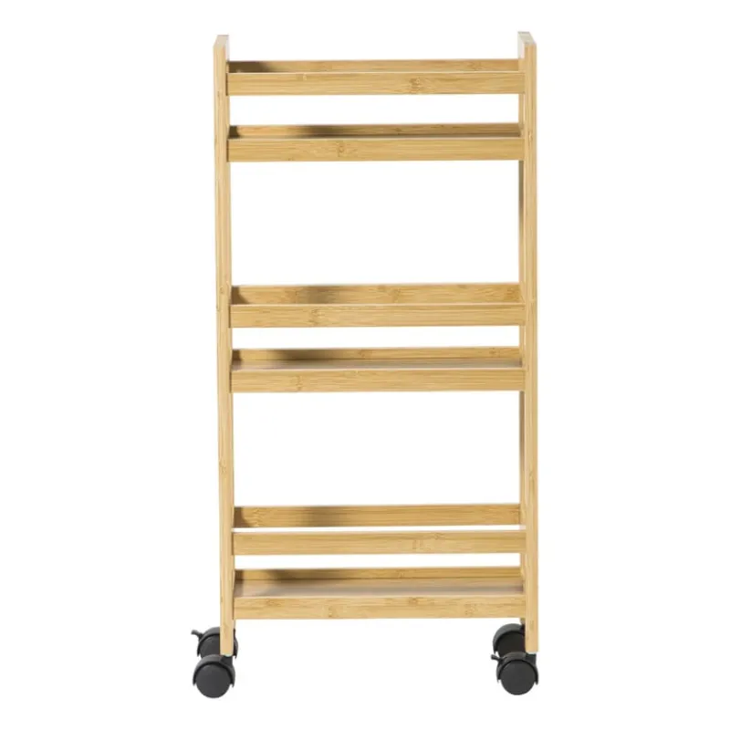 Xenos Badkamer Accessoires|Keukentrolleys-Badkamer trolley - bamboe - 74.5x36x15 cm