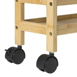 Xenos Badkamer Accessoires|Keukentrolleys-Badkamer trolley - bamboe - 74.5x36x15 cm