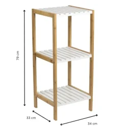 Xenos Badkamer Accessoires|Doucherekjes-Badkamerrek - naturel/wit - 79x34x33 cm