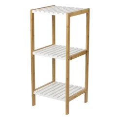 Xenos Badkamer Accessoires|Doucherekjes-Badkamerrek - naturel/wit - 79x34x33 cm