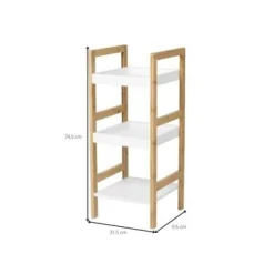 Xenos Badkamer Accessoires|Doucherekjes-Badkamerrek - naturel/wit - 72x30x30 cm