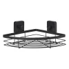 Xenos Badkamer Accessoires-Badkamerrekje hoek - zwart - 5.5x22.5x31 cm