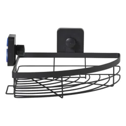 Xenos Badkamer Accessoires-Badkamerrekje hoek - zwart - 5.5x22.5x31 cm
