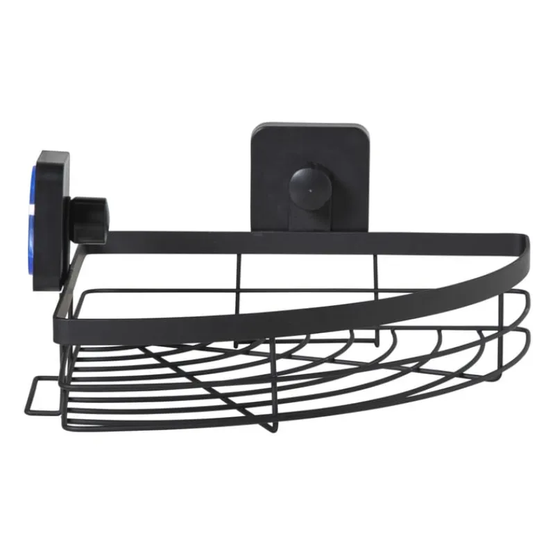 Xenos Badkamer Accessoires-Badkamerrekje hoek - zwart - 5.5x22.5x31 cm
