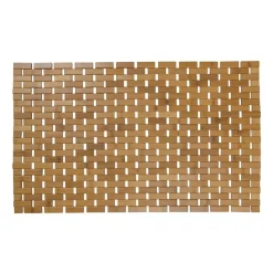 Xenos Badmatten-Badmat bamboe - 50x80 cm - met anti-slip strips