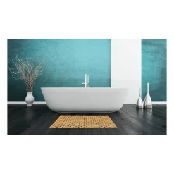 Xenos Badmatten-Badmat bamboe - 50x80 cm - met anti-slip strips