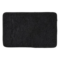 Xenos Badmatten-Badmat fluffy - zwart - 45x70 cm
