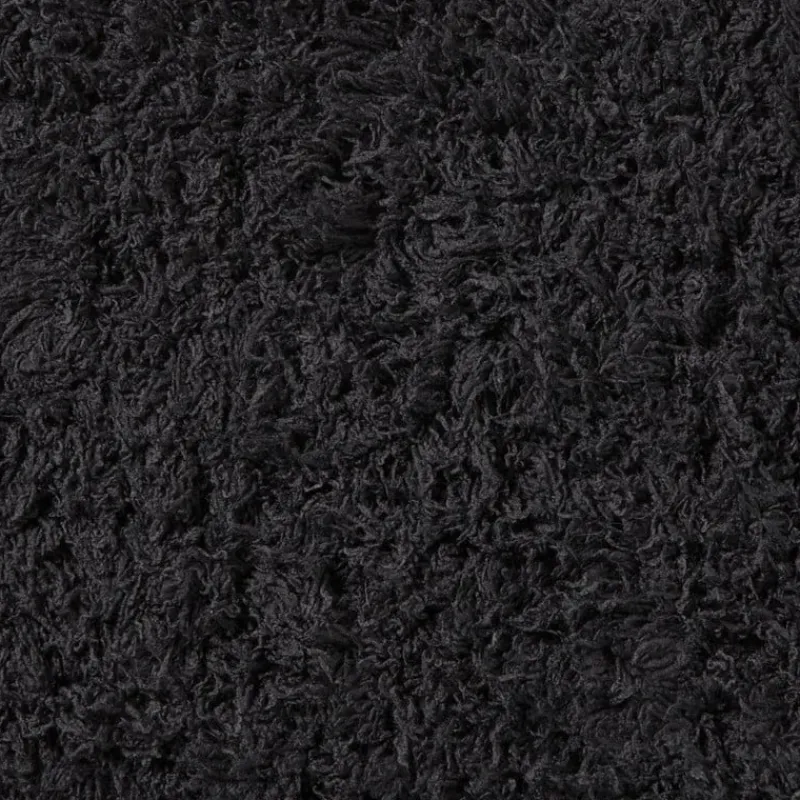 Xenos Badmatten-Badmat fluffy - zwart - 45x70 cm