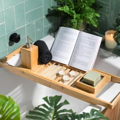 Xenos Doucherekjes|Badkamer Accessoires-Badrek bamboe - 70x23 cm
