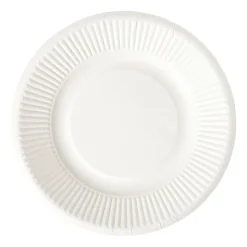 Xenos Wegwerpservies-Bagasse bord - wit - ø21x1.8 cm