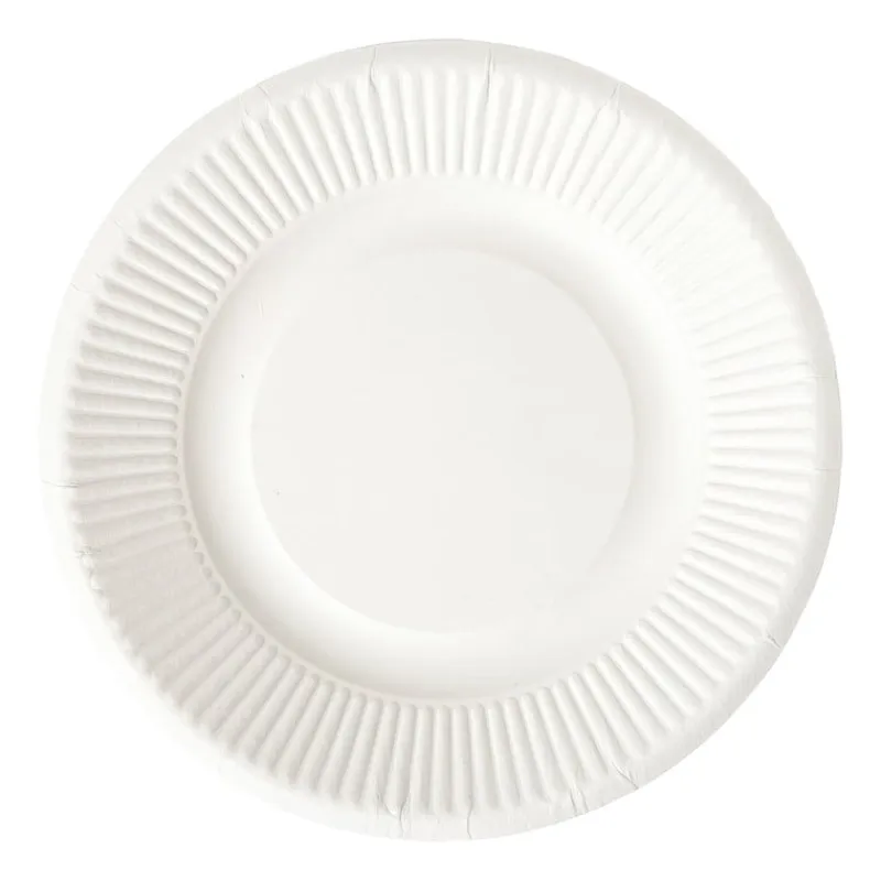 Xenos Wegwerpservies-Bagasse bord - wit - ø21x1.8 cm