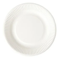 Xenos Wegwerpservies-Bagasse bord - wit - ø18.5x2 cm