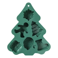Xenos Bakvormen|Kerst Bakken-Bakvorm kerstfiguren - groen - 22x18x2.5cm