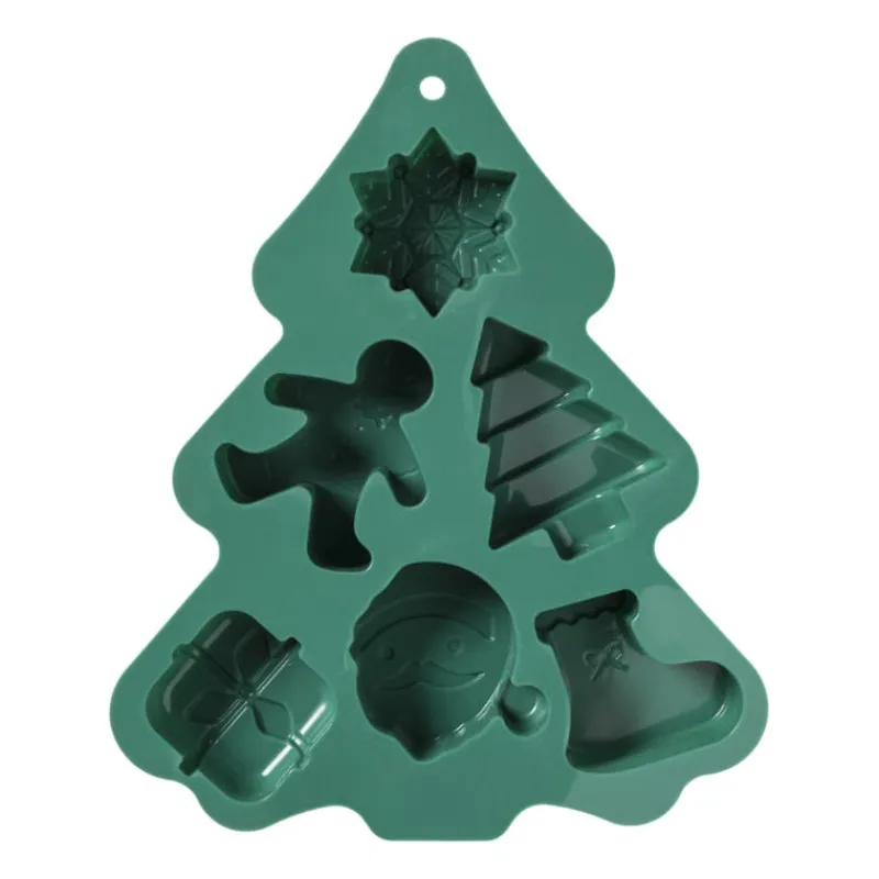Xenos Bakvormen|Kerst Bakken-Bakvorm kerstfiguren - groen - 22x18x2.5cm