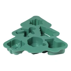 Xenos Bakvormen|Kerst Bakken-Bakvorm kerstfiguren - groen - 22x18x2.5cm