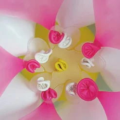 Xenos Ballonnen-Ballon clip bloemvorm - set van 10 - ø8x1 cm