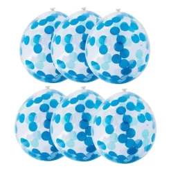 Xenos Ballonnen|Babyshower-Ballon confetti - blauw/wit - set van 6