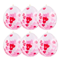 Xenos Ballonnen|Bruiloft-Ballon confetti - hartjes - set van 6