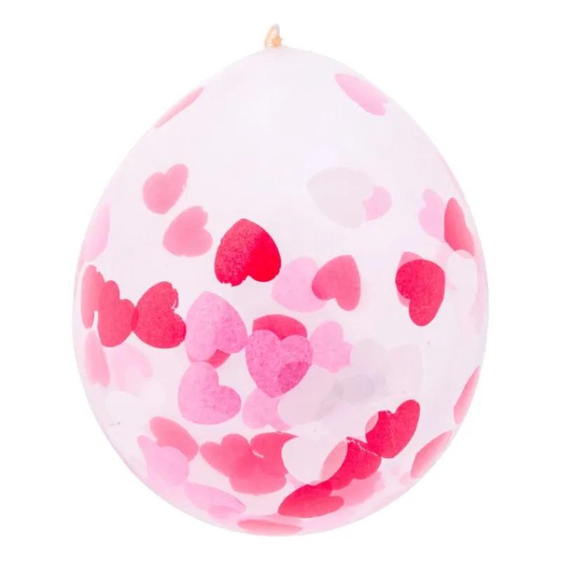 Xenos Ballonnen|Bruiloft-Ballon confetti - hartjes - set van 6