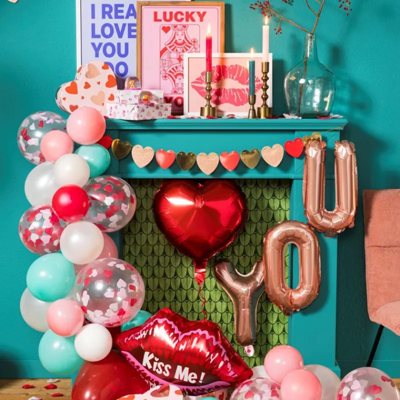 Xenos Ballonnen|Bruiloft-Ballon confetti - hartjes - set van 6