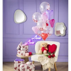 Xenos Ballonnen|Bruiloft-Ballon confetti - hartjes - set van 6