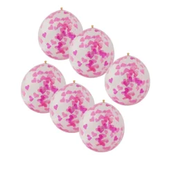 Xenos Ballonnen|Bruiloft-Ballon confetti - roze/wit - set van 6