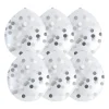 Xenos Ballonnen|Bruiloft-Ballonnen confetti - zilver - set van 6