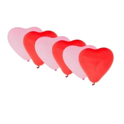 Xenos Ballonnen|Bruiloft-Ballonnen hartvorm - rood/roze - 6 stuks