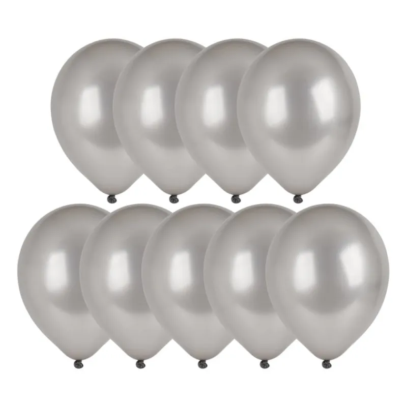 Xenos Ballonnen|Bruiloft-Ballonnen metallic - zilver - set van 9