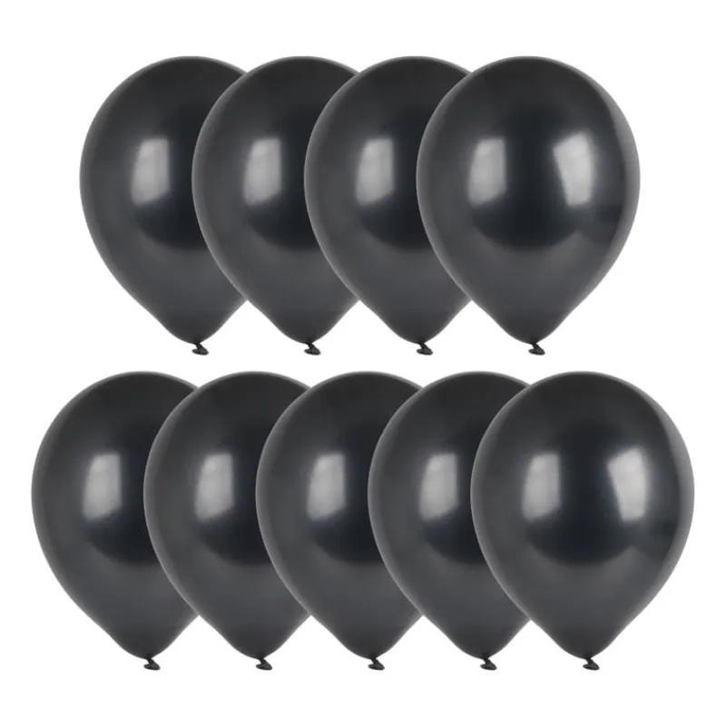 Xenos Ballonnen-Ballonnen metallic - zwart - set van 9