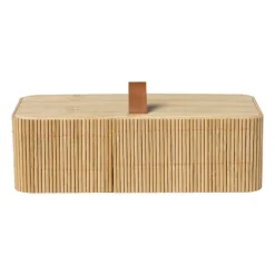Xenos Manden|Manden-Bamboe kistje met deksel Jesse - 6x20x10 cm - naturel