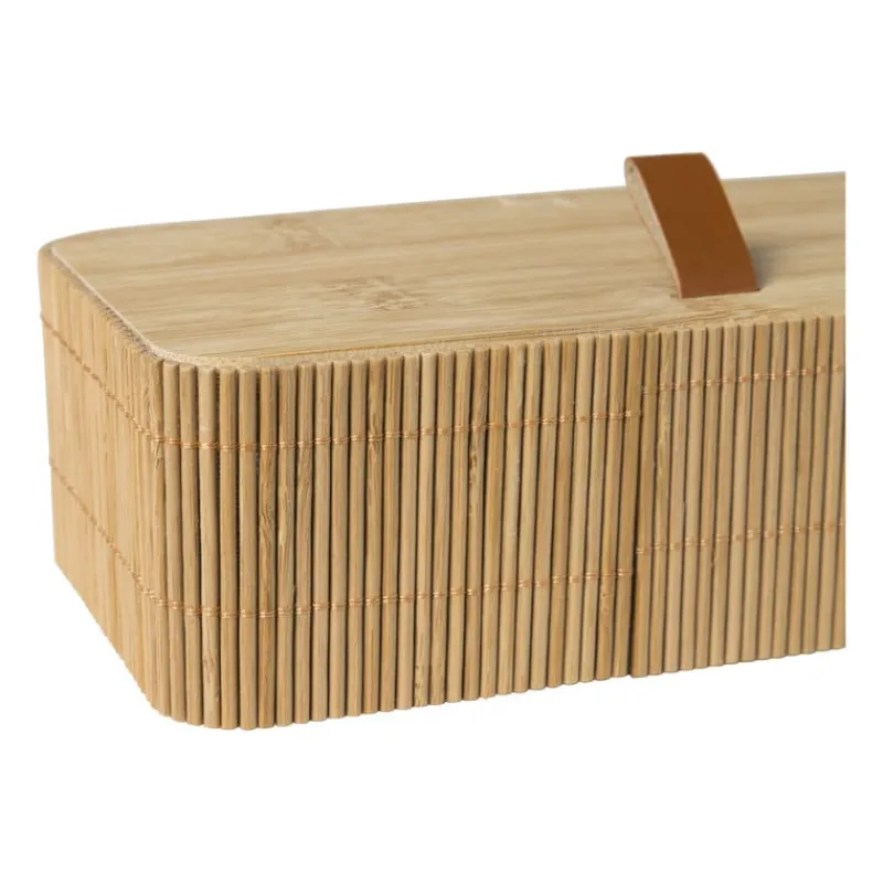Xenos Manden|Manden-Bamboe kistje met deksel Jesse - 6x20x10 cm - naturel
