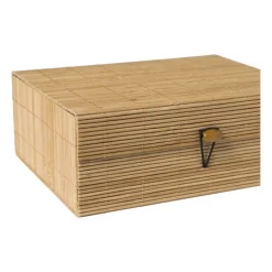 Xenos Manden|Manden-Bamboe kistje met deksel Moos - 8x21x16 cm - naturel
