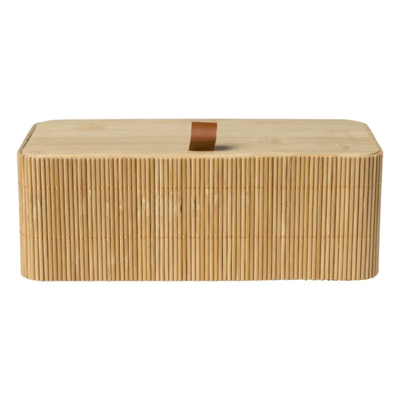 Xenos Manden|Manden-Bamboe kistje met deksel Jesse - 8x23x13 cm - naturel