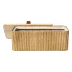 Xenos Manden|Manden-Bamboe kistje met deksel Jesse - 8x23x13 cm - naturel