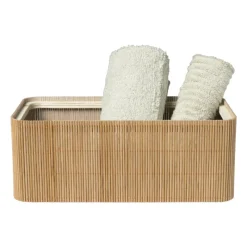 Xenos Manden|Manden-Bamboe kistje met deksel Jesse - 10x27x15.5 cm - naturel