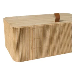 Xenos Manden|Manden-Bamboe kistje met deksel Jesse - 10x27x15.5 cm - naturel